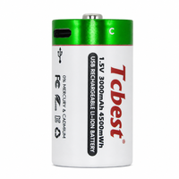 1. Batterie rechargeable 1,5 V 4500 mAh C CR123A 16340, type USB C, Li-ion, 1200 cycles, pour lampe torche, lanterne, jouet