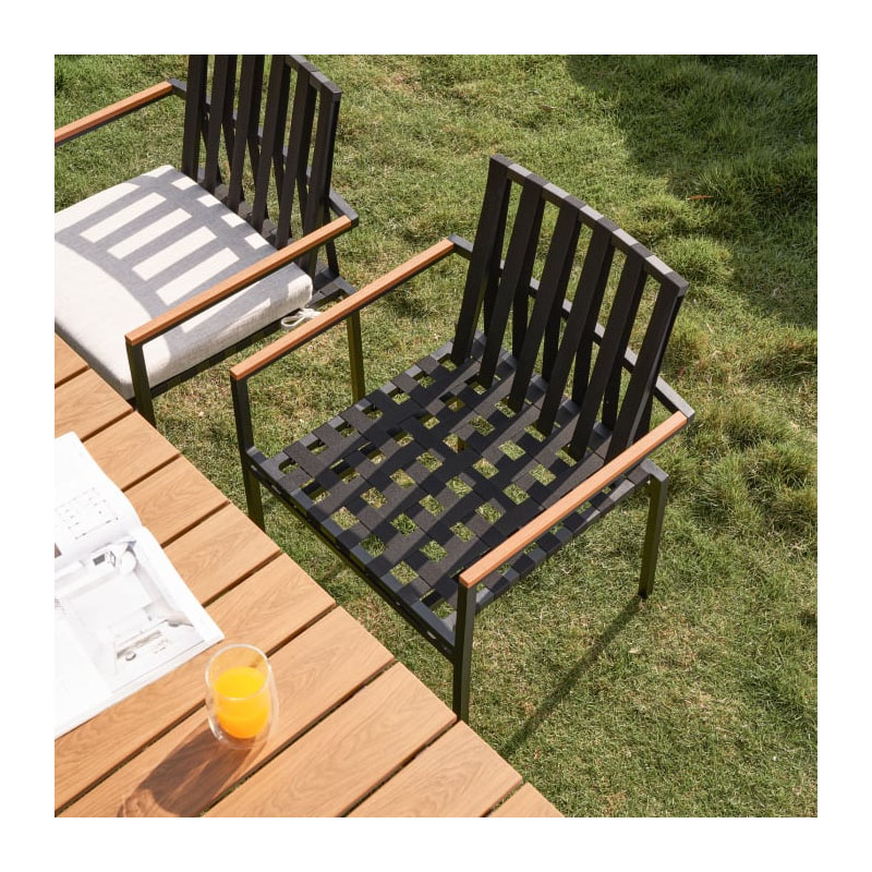 Modern new aluminum outdoor garden furniture dinning set rectangular outdoor dinning table and chair