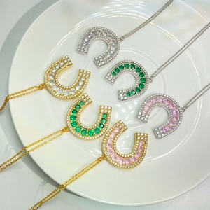 Collar de Herradura Moderno con Circonitas Cúbicas y Baño de Oro de 18K para Mujer, Joyería de Moda, Regalo - Product Image 5