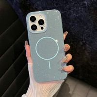 Bule chic avec couleur violette Bling Glitter housse de téléphone étui de téléphone portable magnétique pour iPhone 17 16 Pro Max 15 Plus 14 13 12 11