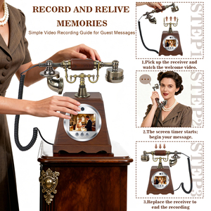 Livre d'or audio rétro, design <span class=keywords><strong>portable</strong></span>, téléphone livre d'or audio et vidéo pour les événements de mariage, d'anniversaire et de remise de diplômes - Product Image 6