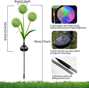 Lámparas Solares de Jardín con Forma de Diente de León, Lámpara Solar para Césped, Impermeable, Automática, Luces LED de Diente de León - Product Image 1