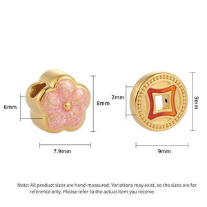 Nouveauté Bracelet d'amitié fait à la main en or massif 24 carats avec pendentif fleur réglable Bracelet à breloques fines - Product Image 2