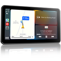 Écran Carplay portable de 7 pouces pour voiture compatible avec Apple CarPlay et Android Auto, unité de jeu de voiture sans fil avec navigation GPS