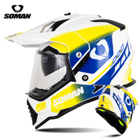 Nouveau casque de moto tout-terrain intégral SOMAN M10 ECE22.06 ABS avec boucle à dégagement rapide, compatible avec les lunettes, unisexe, toutes saisons