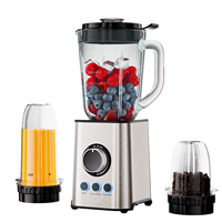 RVS behuizing met glazen kan, stille werking, multifunctionele vleesmolen en blender, voedselverwerker