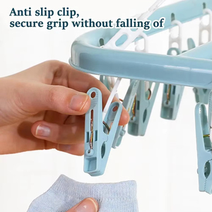 Gancio per stendibiancheria da 32 fermaglio a prova di vento stendino pieghevole in plastica per uso domestico <span class=keywords><strong>appendiabiti</strong></span> - Product Image 6