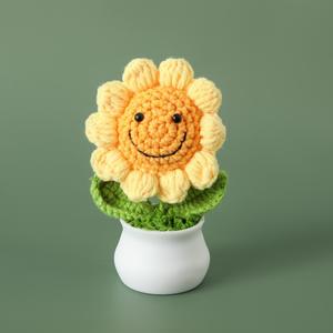 Fait à la main Quatre Saisons Tournesol <span class=keywords><strong>Série</strong></span> Crochet Plantes En Pot Jour De L'enseignant Graduation <span class=keywords><strong>Saison</strong></span> Quatre Saisons Modèles Finis - Product Image 2