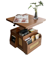 Table d'appoint en bois pliable et réglable de style ancien, armoire d'angle mobile