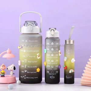 Flip Top Leakproof Durable BPA Free Non-Toxic Eco-Friendly Straw with Cap Motivational Sports 3 in 1 Water <b>Bottle</b> - Product Image 6