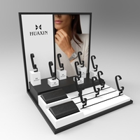 Plateau de présentation de montres en gros HUAXIN avec coussin, support de rangement pour bracelets, présentoir à bijoux pour magasin de montres
