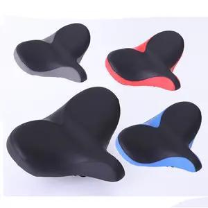 Grand siège de vélo confortable selle de vélo en cuir PU avec coussin en mousse à mémoire de forme