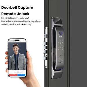3D Yüz Tanıma, Yüksek Hızlı ve Düşük Yanlış Algılamalı Dahili Kamera ve Tuya Wifi Özellikli Ev Güvenliği Dijital Akıllı Ahşap Kapı Kilidi - Product Image 3