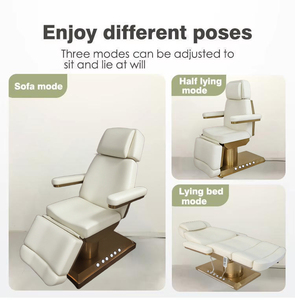 Height Adjustable Beds Gold Base Foot Control Lash Salon Furniture Electric Massage Table Facial Beauty Bed - Product Image 2