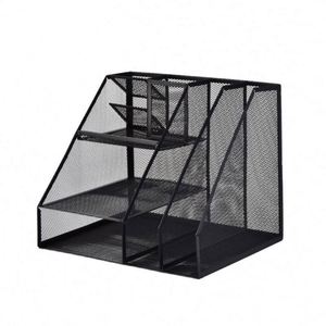 Multifunctional Black Metal Mesh Desk <b>Organizer</b> <b>File</b> Storage Stationery Set for Office and Home Supplies - Product Image 5
