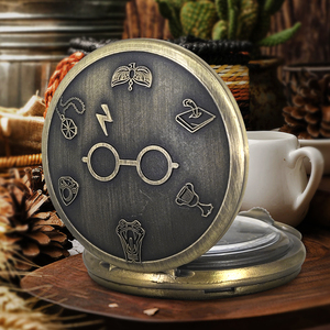 Orologio da taschino Vintage Steampunk con occhiali <span class=keywords><strong>Harry</strong></span> <span class=keywords><strong>Potter</strong></span> Design-antico orologio a catena da uomo per collezionisti - Product Image 2