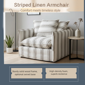 Fauteuil d'appoint moderne de luxe pour salon avec coussins moelleux et housses amovibles pour salon, chambre et appartement - Product Image 5