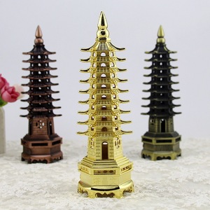Miniatura de la Pagoda Wenchang de 9 Pisos, Adorno Metálico para Mesa, Decoración para el Hogar, Regalo de Año Nuevo Chino o de Inauguración de Casa - Product Image 1