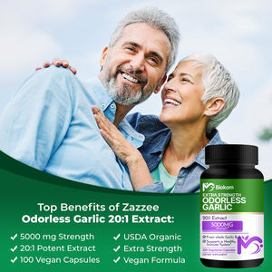 Biokom toptan 100 vejetaryen kapsüller takviyesi 5000Mg gücü kokusuz sarımsak kapsüller bağışıklık desteği ve kalp sağlığı - Product Image 4