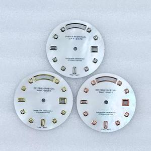 Luxurious stainless steel movement case with pearl pattern on the watch <b>face</b> and metal watch parts and accessories - Product Image 1