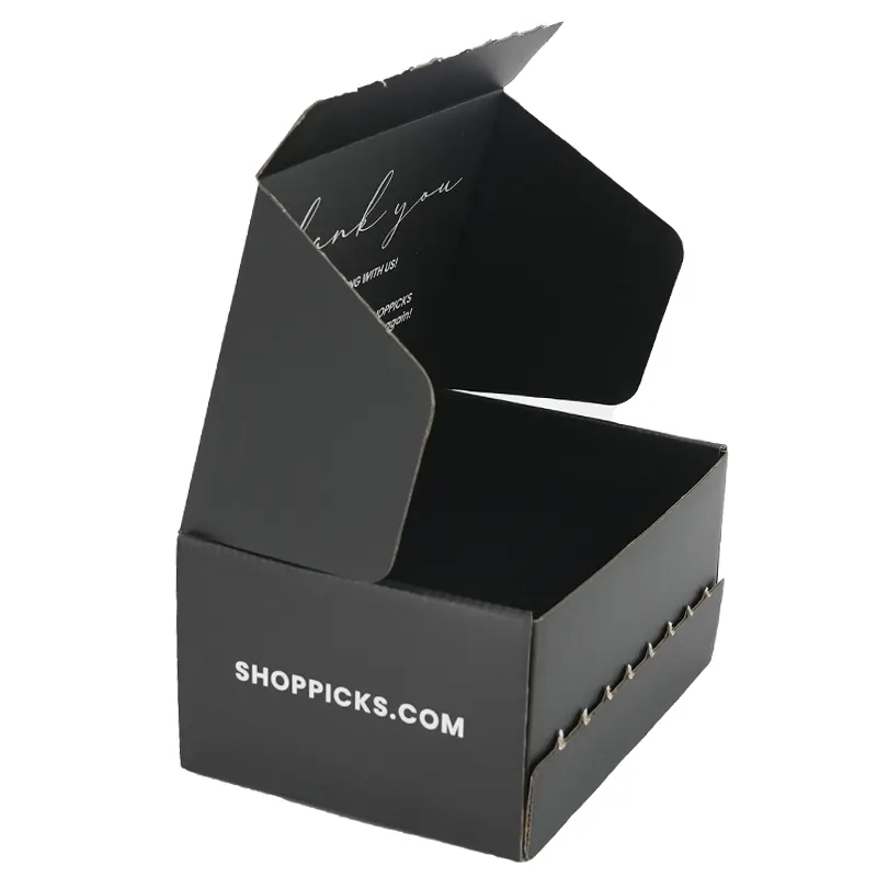 Wholesale Large Black Cardboard Paper Mailing Apparel Box Custom Logo Printed Corrugated Shipping Packaging Box