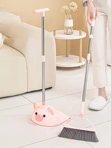 Promotional Good Quality Different Types Soft Cleaning Sweeper Broom Stick Plastic Broom With Stainless Steel Stick