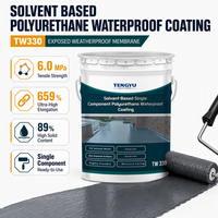 Peinture de revêtement imperméable en polyuréthane gris-blanc 1K à haute teneur en solides, 25 kg, membrane liquide PU appliquée pour toiture en béton