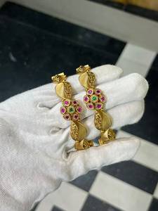 Pulseras Tradicionales del Sur de la India para Mujer, Venta al por Mayor, Chapadas en Rodio, 100% Latón, Kada Nupcial, Joyería Étnica India para Bodas - Product Image 5