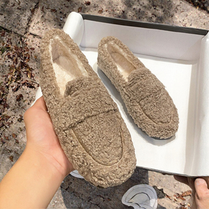 Zapatos Planos Lefu Otoño/Invierno 2025, Color Sólido Terciopelo, Suela Gruesa Transpirable, Color Marrón de Primera Fuente - Venta al por Mayor de Fábrica - Product Image 3