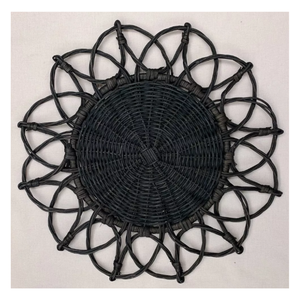 Napperon en gros Fabriqué à la main durable rustique rotin napperon rotin chargeur assiettes écologique rotin rond Vietnam - Product Image 3