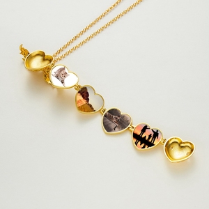 <span class=keywords><strong>Collier</strong></span> pendentif en forme de cœur ouvert avec ailes d'ange en or, cadeau <span class=keywords><strong>pour</strong></span> femme, vente en gros, <span class=keywords><strong>pour</strong></span> petite amie - Product Image 2