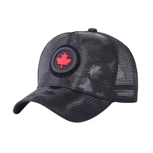 Gorra de béisbol de algodón de malla transpirable con logotipo de Pvc de goma de hoja de arce de Canadá personalizada, gorra de <span class=keywords><strong>camionero</strong></span> ajustable para deportes al aire libre para hombres - Product Image 3