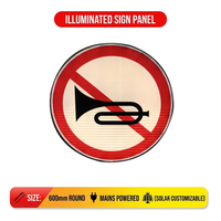Panneau de signalisation routière lumineux entièrement transparent à LED, rétroéclairé, pour la sécurité routière