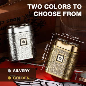 पोर्टेबल बाल दाढ़ी ट्रिमर कॉर्लेस जेब आकार धातु रिचार्जेबल डबल ब्लेड रोटरी इलेक्ट्रिक मिनी शेवर्स यात्रा के लिए - Product Image 5