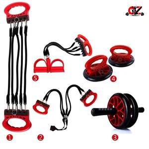 Home Gym Fitness Combo Set Push-up Stand Abdominal Wheel Chest Expander Resistance <b>Band</b> Full Body <b>Workout</b> Training Equipment - Product Image 3