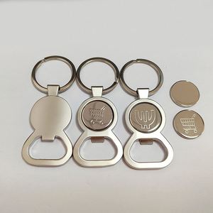 Custom Zinc Alloy Keyring Trolley Coin Round Epoxy Branded Key Chain Set with Token - Product Image 4
