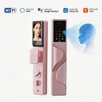 Serrure de porte intelligente Tuya App pour portes en bois/acier avec reconnaissance faciale 3D, empreinte digitale, mot de passe, entrée sans clé, stockage cloud