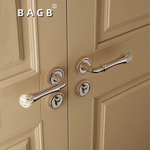 Poignée de porte moderne en pierre de pin blanc naturel, magnétique et silencieuse, pour chambre à coucher - Product Image 2