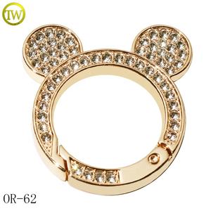 Forme ronde or logo anneaux boucle maillots de bain accessoire marque lettre privée O <span class=keywords><strong>anneau</strong></span> pour sacs à bandoulière - Product Image 3