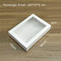 Boîte d'emballage alimentaire en carton réutilisable avec petite fenêtre transparente, pour desserts, cupcakes, beignets, boîte cadeau pliable, vente en gros, petite taille