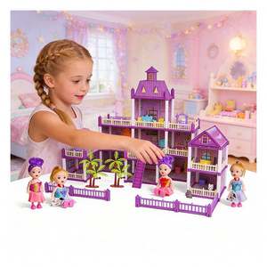 Casa de Muñecas Princesa Villa, Casa de Juegos para Niños, Juguete de Plástico DIY, Regalo - Product Image 4