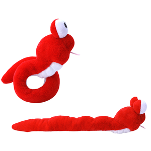 Nueva Llegada 38cm Año Nuevo Serpiente Con Ojos Grandes Juguete Peluches Suave Lindo Animal de Peluche Mano Slap Pulsera Clip Anillo - Product Image 1