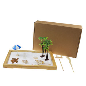 Kit Giardino <span class=keywords><strong>Zen</strong></span> in Miniatura con Sabbia Bianca, Palme e Conchiglie Naturali, Strumento per Meditazione, Decorazione da Scrivania per Terapia e Relax in Ufficio - Product Image 5