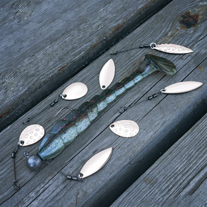 Kit de remplacement de lames Spinpoler, lames en laiton argenté, articulation pivotante, fil d'acier, accessoires de pêche pour leurres durs Willow Colorado - Product Image 6