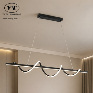 Modern Metal Led Dining Room Pendant <b>Light</b> With Remote Tricolor Dimmable Adjustable Height For <b>Indoor</b> Home 53W 120Cm - Product Image 1