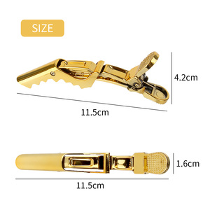 Pince crocodile dorée outil de coiffure pince <span class=keywords><strong>à</strong></span> bec de canard salon de coiffure spécial perm <span class=keywords><strong>accessoire</strong></span> teinture zone de positionnement épingle <span class=keywords><strong>à</strong></span> cheveux - Product Image 3