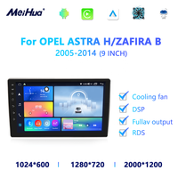 Kit d'écran de radio de voiture Android Meihua 9 pouces avec GPS intégré pour Opel Astra H Zafira B 2006-2010, montage sur tableau de bord