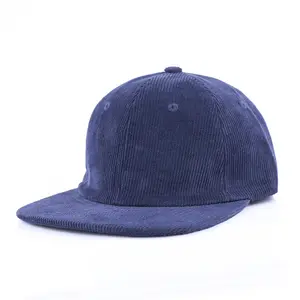 Nuevos sombreros de pana para hombre y mujer, venta al por mayor, gorra SnapBack lisa con logotipo personalizado bordado, gorra SnapBack personalizada