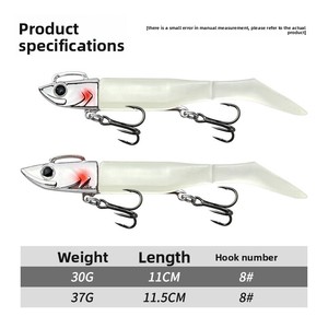Nouvelle Leurre Souple de Pêche à la Ligne 30g 37g 43g avec Tête Plombée et Queue en T Électroplaquée pour la Pêche en Mer et en <span class=keywords><strong>Bateau</strong></span> - Product Image 4