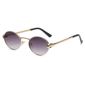 Gafas de Sol al por Mayor, Nuevas, Estilo Europeo Americano, Montura Metálica Ovalada, UV400, Montura Completa, Unisex, <span class=keywords><strong>a</strong></span> la Moda, Populares en <span class=keywords><strong>Instagram</strong></span> - Product Image 5